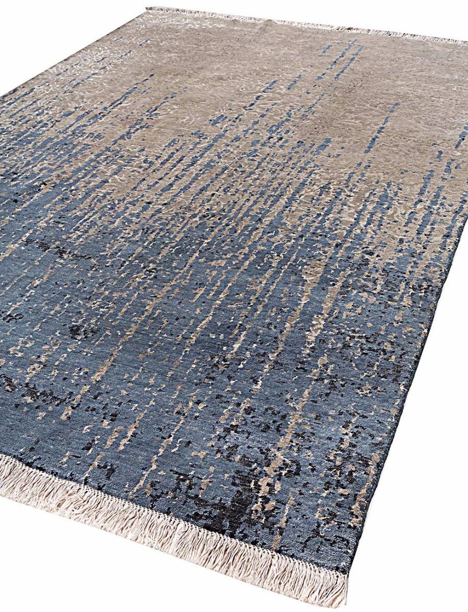 RUG STAR MAVİ VE GÜMÜŞ RENKLİ EL DOKUMA HALI MD817 643051